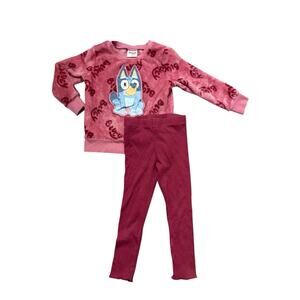 Bluey Pink Set Sweater And Leggings Size 4T